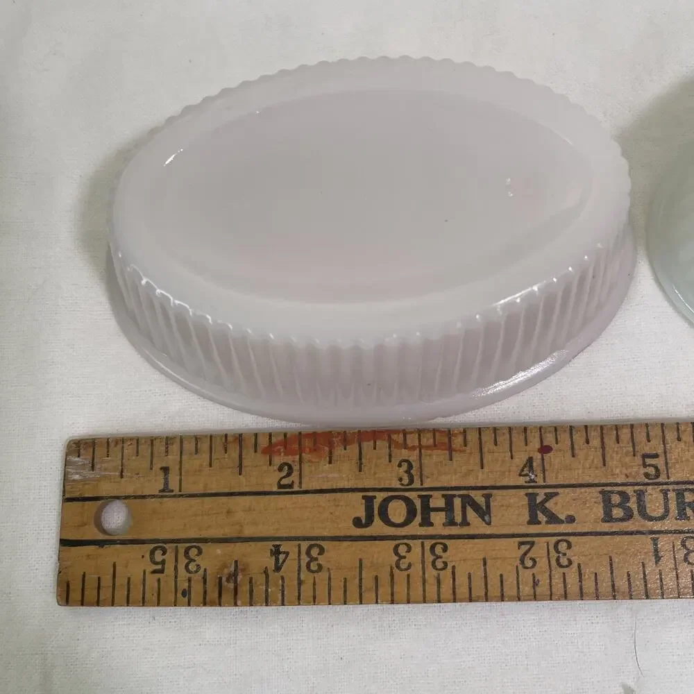 Milk Glass Oval Ramekins X3- Different Sizes and Shades.